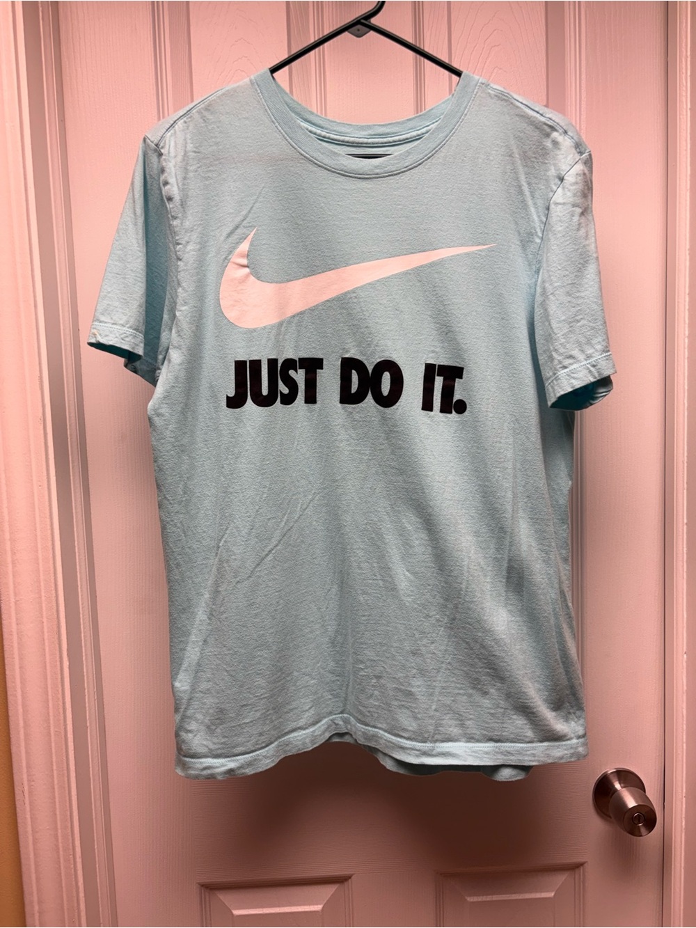 Nike Just Do It Light Blue Graphic T-Shirt | Men’s Medium | Swoosh Logo Tee